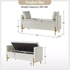 Banc de rangement capitonné rabattable Arrigo avec accoudoirs ART OF LIVING DESIGNS