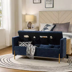 Banc de rangement capitonné rabattable Arrigo avec accoudoirs ART OF LIVING DESIGNS