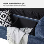 Banc de rangement capitonné rabattable Arrigo avec accoudoirs ART OF LIVING DESIGNS