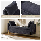 Banc de rangement capitonné rabattable Arrigo avec accoudoirs ART OF LIVING DESIGNS