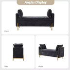 Banc de rangement capitonné rabattable Arrigo avec accoudoirs ART OF LIVING DESIGNS