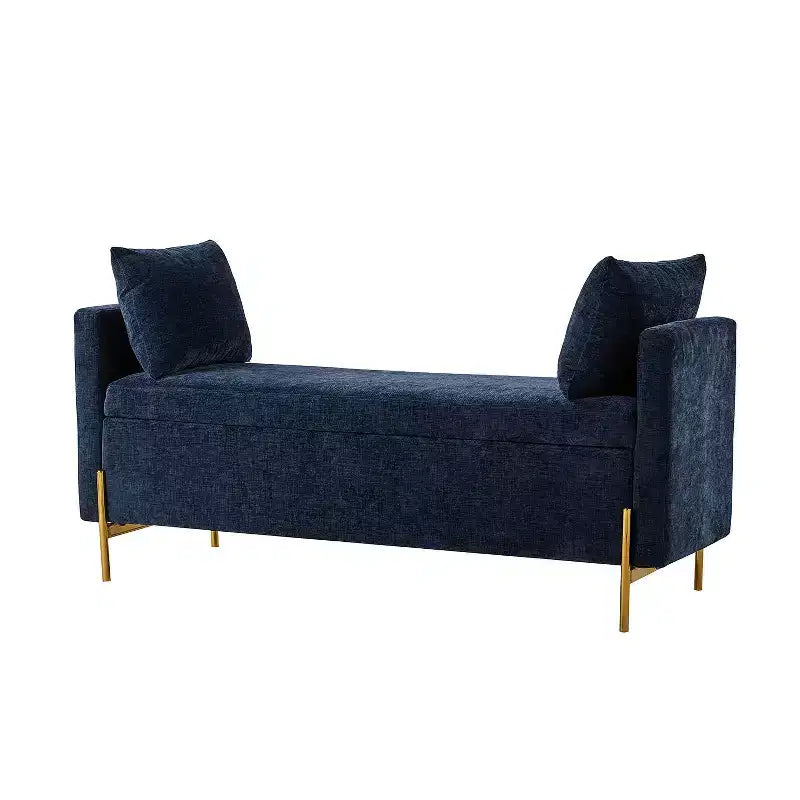 Arrigo Upholstered Flip Top Storage Bench with Arms ART OF LIVING DESIGNS