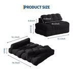 Canapé-lit pliable 3-en-1 avec oreiller, fauteuil de couchage convertible en velours côtelé pour salon, chambre, dortoir ou appartement