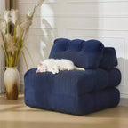 Canapé-lit pliable 3-en-1 avec oreiller, fauteuil de couchage convertible en velours côtelé pour salon, chambre, dortoir ou appartement