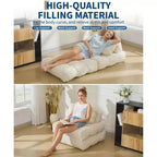 Canapé-lit pliable 3-en-1 avec oreiller, fauteuil de couchage convertible en velours côtelé pour salon, chambre, dortoir ou appartement