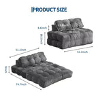 Canapé-lit pliable 3-en-1 avec oreiller, fauteuil de couchage convertible en velours côtelé pour salon, chambre, dortoir ou appartement