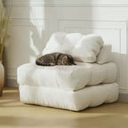 Canapé-lit pliable 3-en-1 avec oreiller, fauteuil de couchage convertible en velours côtelé pour salon, chambre, dortoir ou appartement