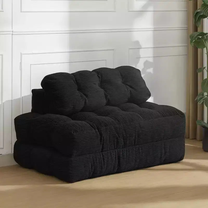Canapé-lit pliable 3-en-1 avec oreiller, fauteuil de couchage convertible en velours côtelé pour salon, chambre, dortoir ou appartement