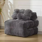 Canapé-lit pliable 3-en-1 avec oreiller, fauteuil de couchage convertible en velours côtelé pour salon, chambre, dortoir ou appartement