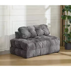 Canapé-lit pliable 3-en-1 avec oreiller, fauteuil de couchage convertible en velours côtelé pour salon, chambre, dortoir ou appartement