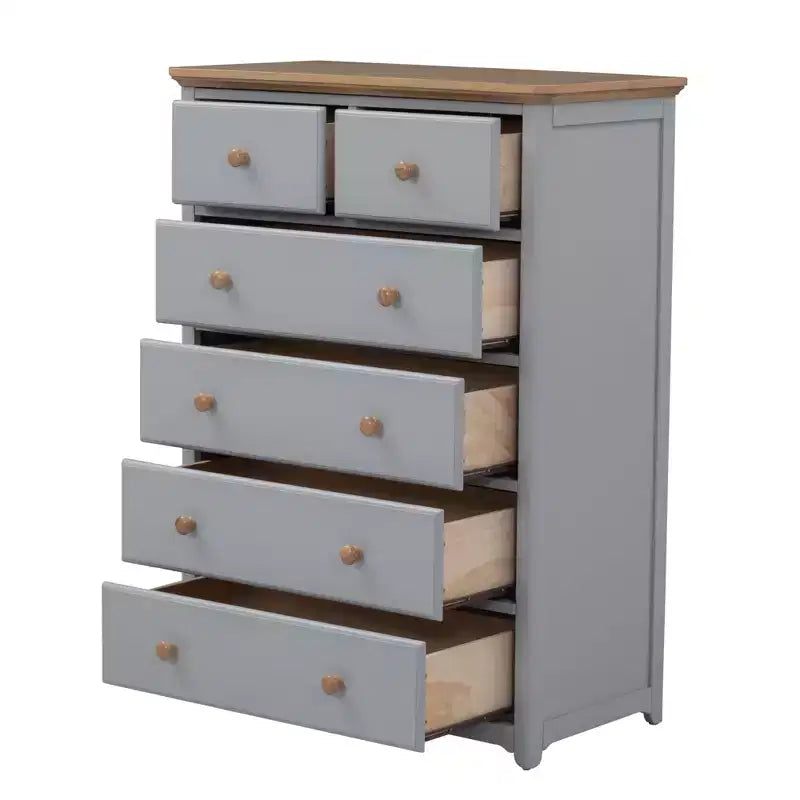 Commode à 6 tiroirs pour chambre à coucher, organisateur à cadre robuste, armoire de rangement rustique en bois pour salon, couloir
