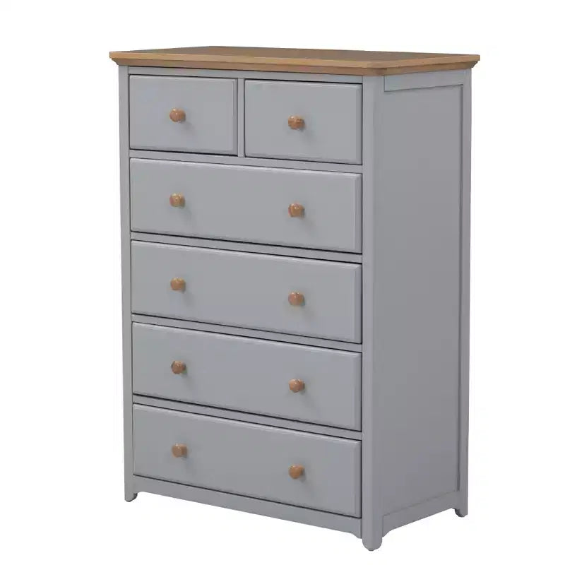 Commode à 6 tiroirs pour chambre à coucher, organisateur à cadre robuste, armoire de rangement rustique en bois pour salon, couloir