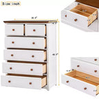 Commode à 6 tiroirs pour chambre à coucher, organisateur à cadre robuste, armoire de rangement rustique en bois pour salon, couloir
