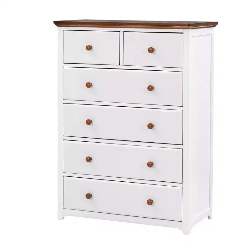 Commode à 6 tiroirs pour chambre à coucher, organisateur à cadre robuste, armoire de rangement rustique en bois pour salon, couloir