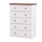 Commode à 6 tiroirs pour chambre à coucher, organisateur à cadre robuste, armoire de rangement rustique en bois pour salon, couloir