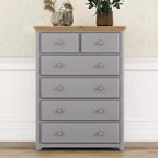 6-Drawer Dresser for Bedroom, Sturdy Frame Organizer, Rustic Wooden Storage Cabinet for Living Room, Hallway