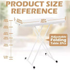 Table Pliante 30" - Bureau Réglable en Hauteur avec Pieds Métalliques, Table Pliante pour Studio, Camping & Jeux