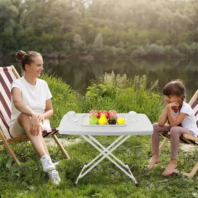 Table Pliante 30" - Bureau Réglable en Hauteur avec Pieds Métalliques, Table Pliante pour Studio, Camping & Jeux
