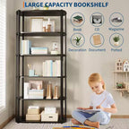 Étagère, bibliothèque à 6 niveaux, étagère d'angle de rangement de style industriel, autoportante, adaptée pour la chambre à coucher, le bureau à domicile, la cuisine, le salon