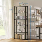 Étagère, bibliothèque à 6 niveaux, étagère d'angle de rangement de style industriel, autoportante, adaptée pour la chambre à coucher, le bureau à domicile, la cuisine, le salon