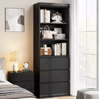 Bibliothèque de 70 pouces, meuble de rangement en bois avec trois tiroirs pour salon, bureau, cuisine, bureau à domicile