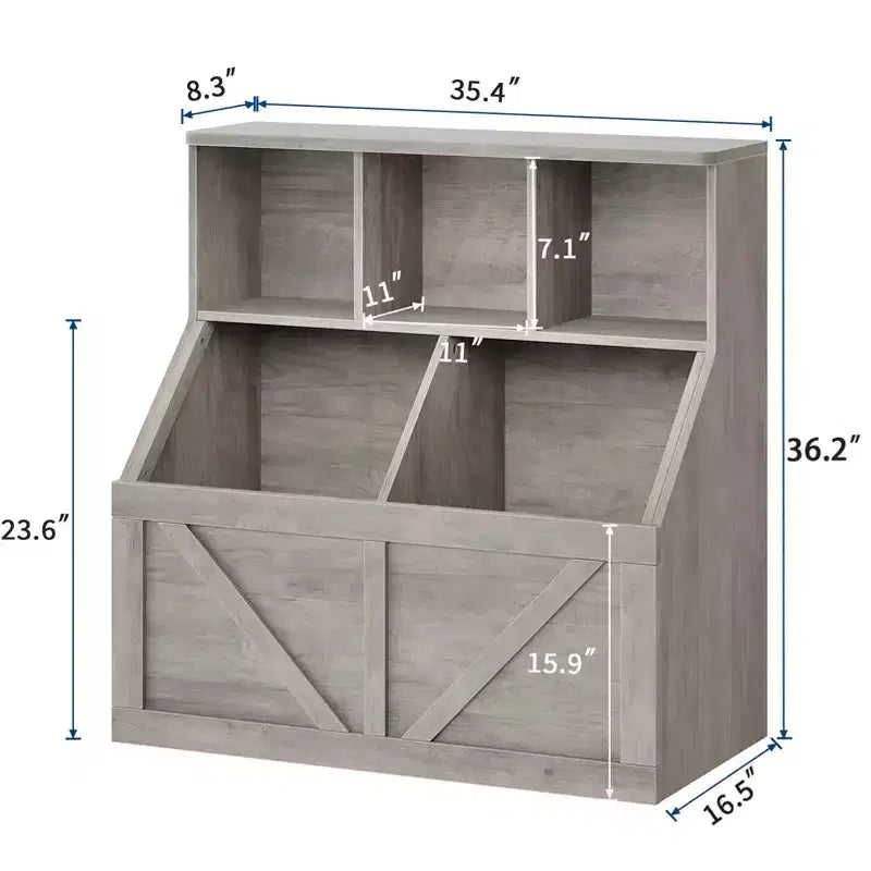 Étagère à livres pour enfants, boîte de rangement de jouets pour enfants, armoire de rangement de jouets avec étagère à livres, convient pour salle de jeux, chambre à coucher, chambre d'enfant, salle de classe