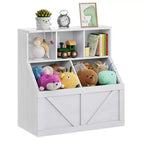 Étagère à livres pour enfants, boîte de rangement de jouets pour enfants, armoire de rangement de jouets avec étagère à livres, convient pour salle de jeux, chambre à coucher, chambre d'enfant, salle de classe