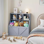 Étagère à livres pour enfants, boîte de rangement de jouets pour enfants, armoire de rangement de jouets avec étagère à livres, convient pour salle de jeux, chambre à coucher, chambre d'enfant, salle de classe
