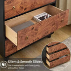 Commode à 5 tiroirs pour chambre à coucher, commode haute en bois de 46 po avec poignées en métal, meuble TV robuste pour salon, organisateur de rangement pour placard