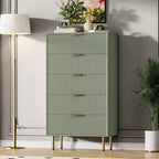 Commode à 5 tiroirs pour chambre à coucher, commode cannelée avec poignées, meuble de rangement pour chambre à coucher, salon, couloir