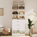Besiost Freestanding Closet system with 6 Shelves and Drawers