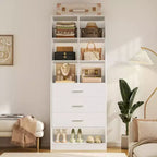 Besiost Freestanding Closet system with 6 Shelves and Drawers