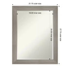Miroir Mural de Salle de Bain Encadré Amanti Art Grand à Biseau Étroit d'un Demi-Pouce