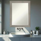 Miroir Mural de Salle de Bain Encadré Amanti Art Grand à Biseau Étroit d'un Demi-Pouce