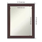Miroir Mural de Salle de Bain Encadré Amanti Art Grand à Biseau Étroit d'un Demi-Pouce