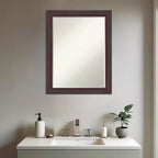 Miroir Mural de Salle de Bain Encadré Amanti Art Grand à Biseau Étroit d'un Demi-Pouce