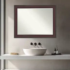 Miroir Mural de Salle de Bain Encadré Amanti Art Grand à Biseau Étroit d'un Demi-Pouce