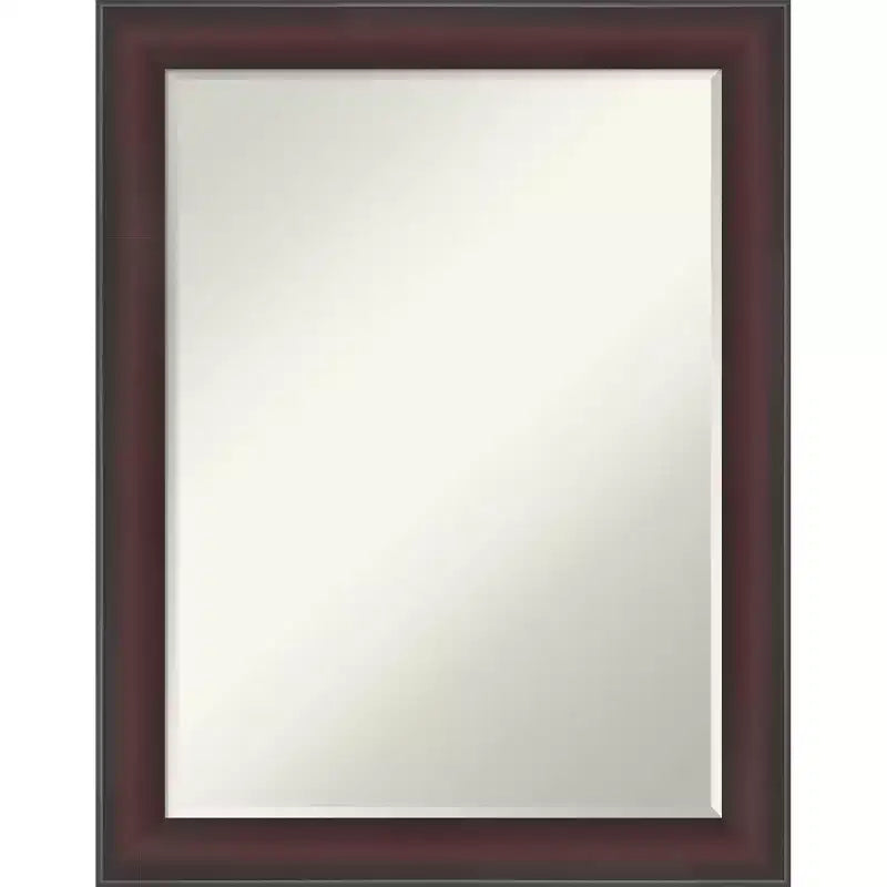 Amanti Art Grand Narrow Half-Inch-Bevel Framed Bathroom Vanity Wall Mirror