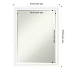 Miroir mural de salle de bain Amanti Art Oliver, cadre en bois biseauté étroit d'un demi-pouce