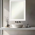 Miroir mural de salle de bain Amanti Art Oliver, cadre en bois biseauté étroit d'un demi-pouce