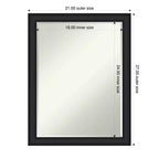 Miroir mural de salle de bain Amanti Art Oliver, cadre en bois biseauté étroit d'un demi-pouce