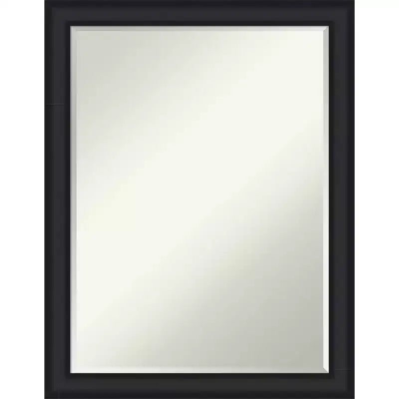 Amanti Art Oliver Narrow Half-Inch-Bevel Wood Framed Bathroom Vanity Wall Mirror