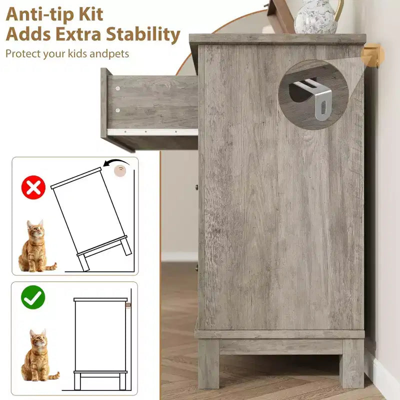 Commode double à 6 tiroirs pour chambre à coucher, Meuble traditionnel, Grande commode de rangement