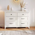 Commode double à 6 tiroirs pour chambre à coucher, Meuble traditionnel, Grande commode de rangement