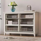 Commode double à 6 tiroirs pour chambre à coucher, Meuble traditionnel, Grande commode de rangement