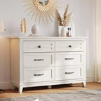 Commode double à 6 tiroirs pour chambre à coucher, Meuble traditionnel, Grande commode de rangement