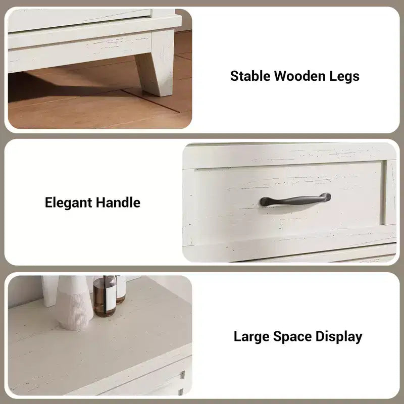 Commode double à 6 tiroirs pour chambre à coucher, Meuble traditionnel, Grande commode de rangement