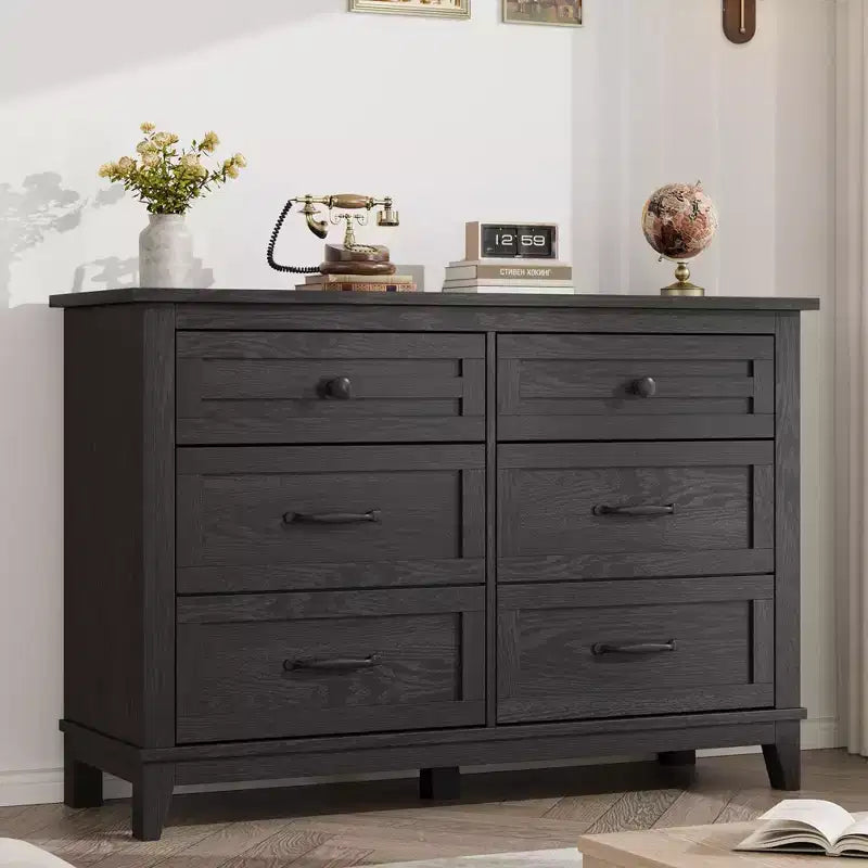 6-Drawer Double Dresser for Bedroom,Traditional Furniture, Wide Chest Storage
