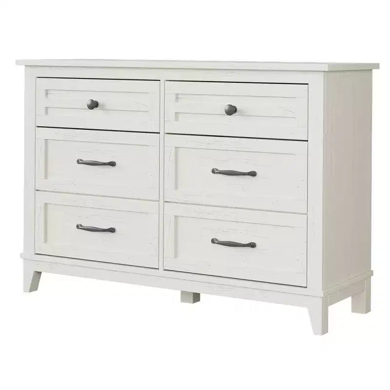 Commode double à 6 tiroirs pour chambre à coucher, Meuble traditionnel, Grande commode de rangement
