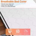 Matelas hybride BestMassage 10 pouces à ressorts ensachés et mousse, sans fibre de verre, fermeté moyenne, idéal pour les personnes qui dorment sur le dos, le ventre ou le côté